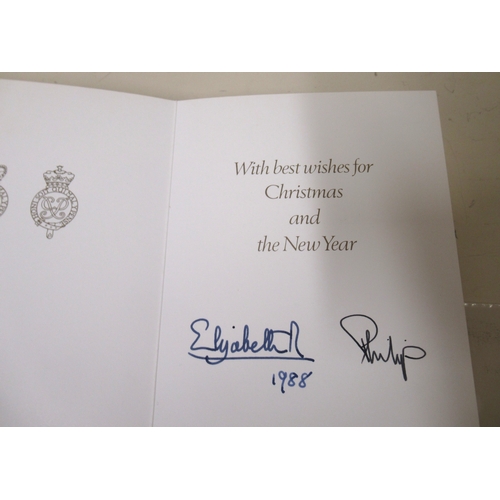 254 - Queen Elizabeth II and Philip, Duke of Edinburgh, two signed Christmas cards, 1988 and 1989