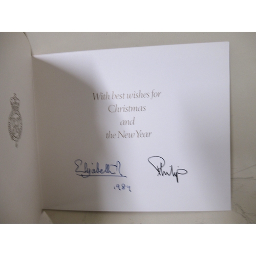 254 - Queen Elizabeth II and Philip, Duke of Edinburgh, two signed Christmas cards, 1988 and 1989