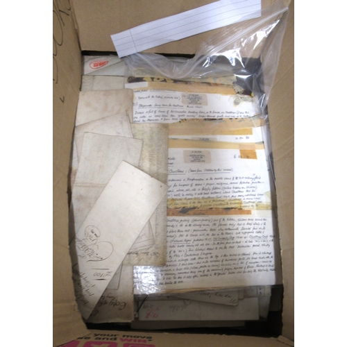 270 - Approximately one hundred 18th Century and later paper manuscripts, indentures, mortgages, conveyanc... 