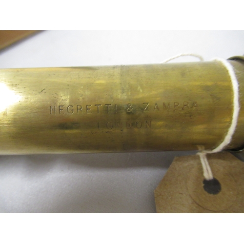 427 - Brass and leather covered four section telescope by Negretti & Zambra, London, together with a small... 