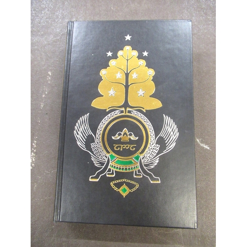 456 - ' The Lord of the Rings ' by J.R.R. Tolkien Deluxe Edition with black boards decorated in silver and... 