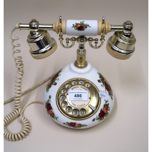 486 - Quantity of Royal Albert Old Country Roses dinner and teaware including a telephone, jar and cover e... 