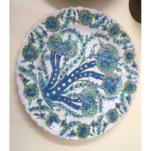 573 - Studio stoneware vase inscribed ' Taylor 1975 ' to the base, together with a large Continental jug v... 