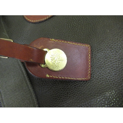 65 - Mulberry, large clipper holdall in Scotchgrain with leather trim (with padlock - no key, lacking sho... 