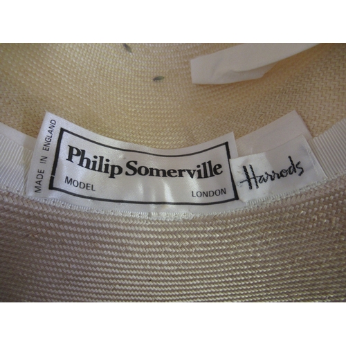 75 - Five various ladies Derby hats including Jacques Vert and Harrods, 1950s blue pleated dress, size 38... 