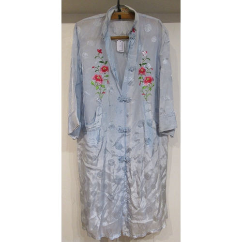 76 - Floral embroidered and sequin mounted silk jacket by Tang Yi, labelled size XXXL, and a floral embro... 