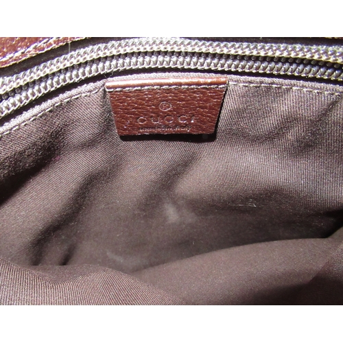 77 - Gucci GG canvas leather trimmed crossbody bag, 23.5 x 25cm, with dust cover
