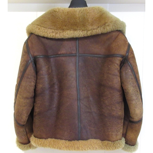 85 - Irwin Leathercraft leather and sheepskin replica World War II flying jacket, size 42, with pamphlet