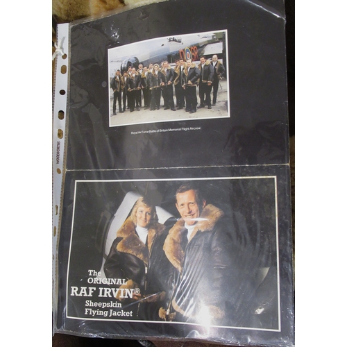 85 - Irwin Leathercraft leather and sheepskin replica World War II flying jacket, size 42, with pamphlet