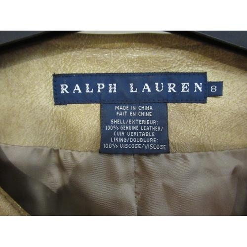 91 - Ralph Lauren, ladies leather jacket, size 8, together with an Aspesi padded coat, size S