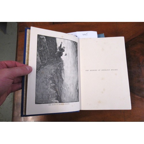 445 - One volume, ' The Adventures of Sherlock Holmes ' by Arthur Conan Doyle, First Edition, dated 1892, ... 