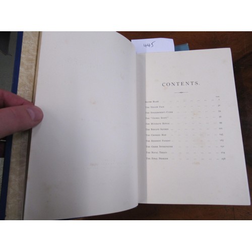 445 - One volume, ' The Adventures of Sherlock Holmes ' by Arthur Conan Doyle, First Edition, dated 1892, ... 