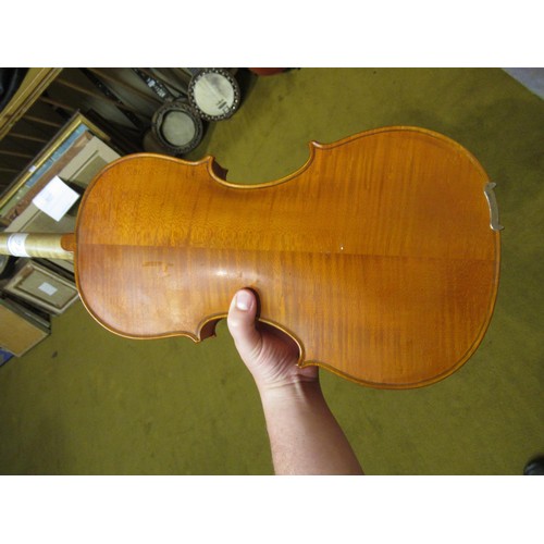 196 - David Dix viola in a fitted case, with a two piece 15 and 7/8in back, the handwritten label inscribe... 