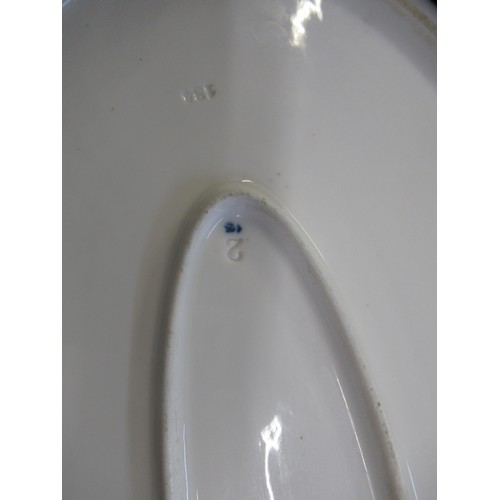 492 - 19th Century oval Meissen Onion pattern meat dish (second), together with a Herend porcelain egg sha... 