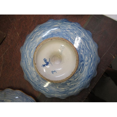 510 - 19th Century Italian Faience part dessert service handpainted with landscapes and cherubs comprising... 