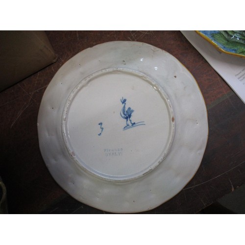 510 - 19th Century Italian Faience part dessert service handpainted with landscapes and cherubs comprising... 