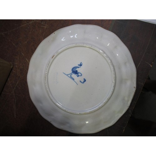 510 - 19th Century Italian Faience part dessert service handpainted with landscapes and cherubs comprising... 