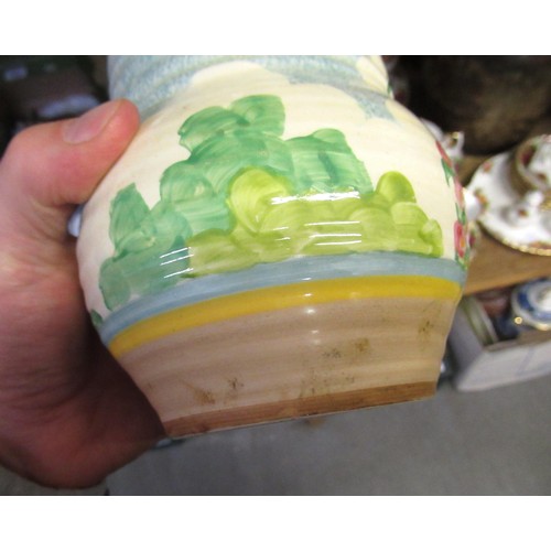 496 - Clarice Cliff Wilkinson Ltd. baluster form vase with painted floral decoration, 13.5cm high, togethe... 