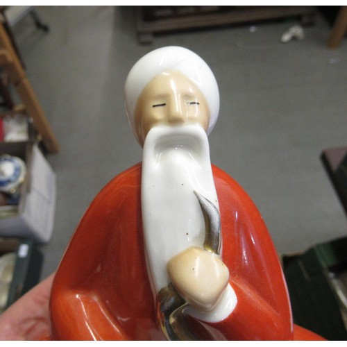 515B - Alfred Meakin transfer plate decorated with figures and dogs, together with a French Robj oil lamp i... 