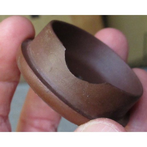 577 - Paragon part tea service, Japanese terracotta teapot and a satsuma pottery preserve jar with cover (... 