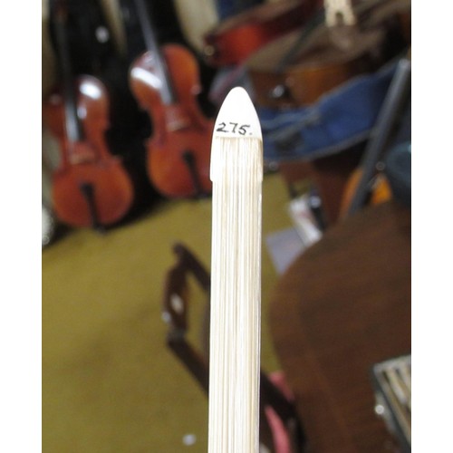 198 - Case containing a collection of six various violin bows including one signed Arnold, Paris