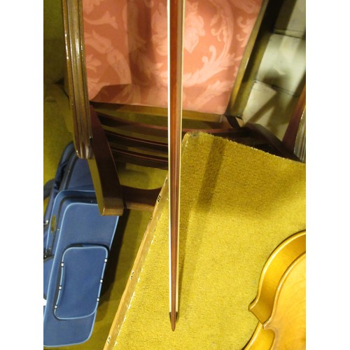 198 - Case containing a collection of six various violin bows including one signed Arnold, Paris