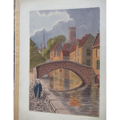 1190 - Rosa Miranda Banks, watercolour ' Roman Lady ', 49 x 37.5cm, unframed, together with a small collect... 