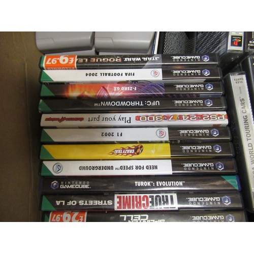 223 - Sony Playstation, Nintendo Game Cube, Nintendo 64 and a quantity of controllers, games and other acc... 
