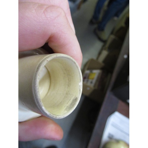 553 - Two late 19th Century Japanese Satsuma bottle vases with covers, each painted with flowers, 31cm hig... 