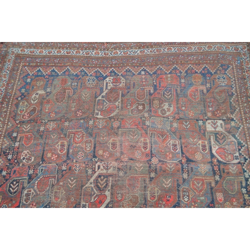 15 - Antique South West Persian rug with all-over Boteh design on a midnight blue ground with borders (da... 