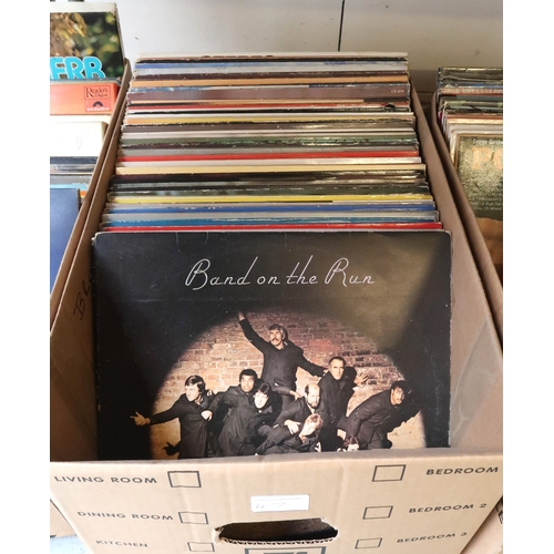 47 - Four boxes containing a large collection of various 20th Century records, including various LPs and ... 