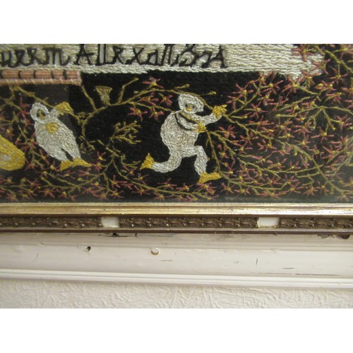 25 - Unusual Edwardian needlework picture worked with a copy of a letter to the Nation from Queen Alexand... 