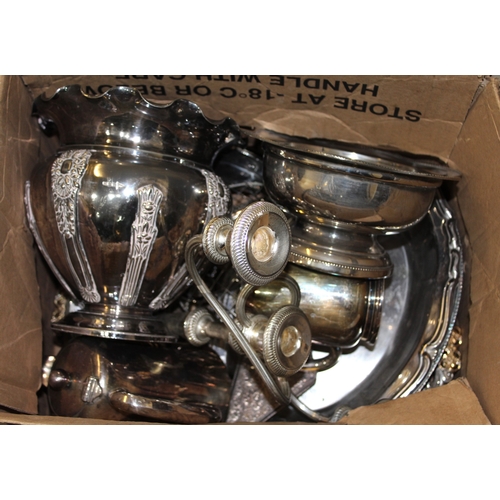 1047 - Quantity of various silver plated items including an oval plated two handled gallered tray