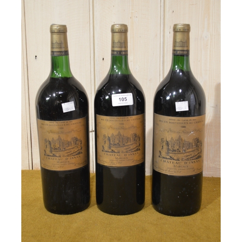 105 - Three magnum bottles Château d’Issan Margaux