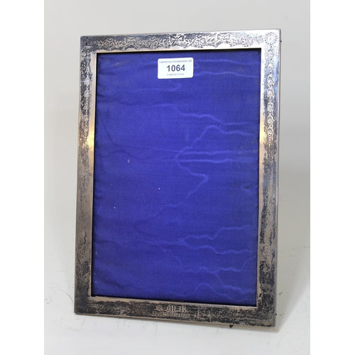 Large rectangular Chester silver photograph frame with engraved floral ...