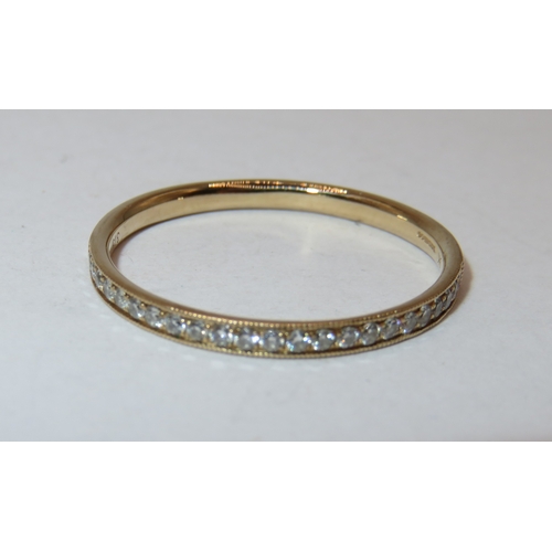 1158 - 9ct Gold and diamond set half eternity ring, size 'S', 1.3g