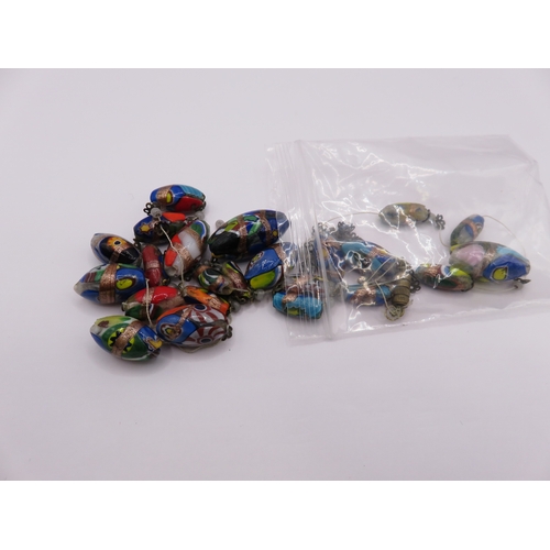 1265 - 1950s Murano millefiori glass bead necklace (needs re-stringing)