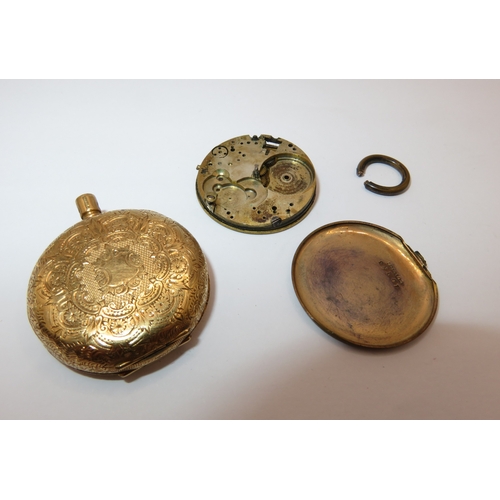 1274 - Continental 18ct gold cased fob watch, case weight 5.8g, gross weight 17g (at fault)