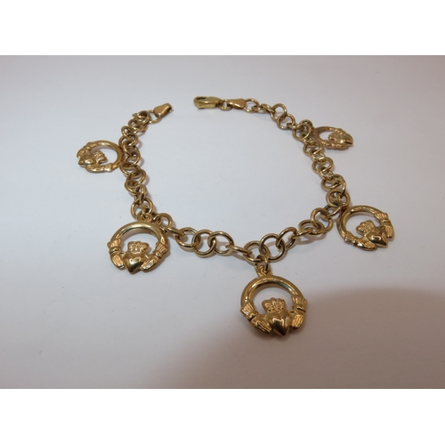 1277 - 9ct Gold charm bracelet, 4.2g
