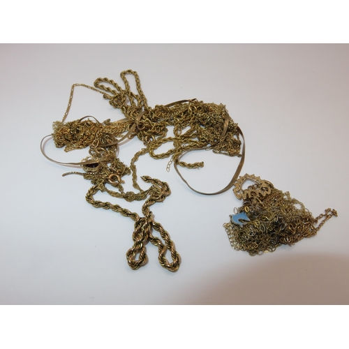 1278 - Large quantity of various 9ct gold neck chains (some at fault), 20g, together with a quantity of var... 