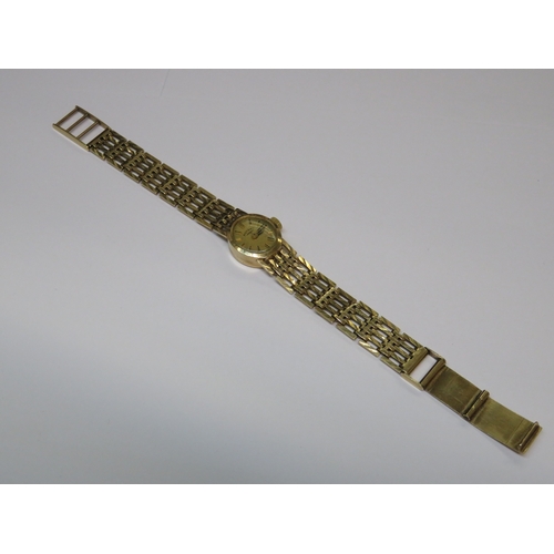 1280C - Ladies 9ct Gold Rotary wristwatch with integral 9ct Gold bracelet strap, 16.3g