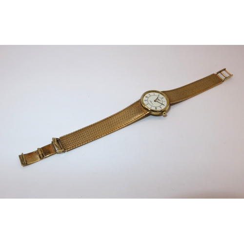 1281 - Ladies Longines 9ct gold quartz wristwatch with integral strap, gross weight 26.4g