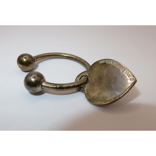 1323 - Tiffany and Co silver keyring in original pouch
