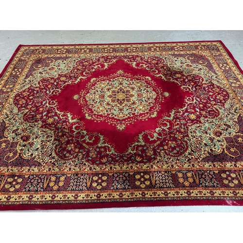 139 - Wilton type machine woven carpet of Persian design, 395 x 275cm approximately