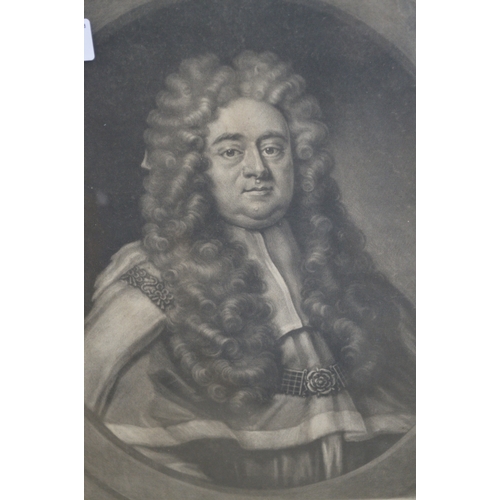 1429 - 18th Century engraving ' The Right Honorable Robert Eyre Lord Chief Justice ', later framed