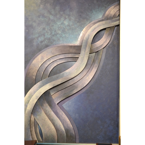 1450 - David William Wire (Transfield Prize runner up), three dimensional oil on board, stylised study of e... 