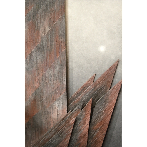 1457 - David William Wire (Transfield Prize runner up), three dimensional oil on board, brutalist moonlit l... 