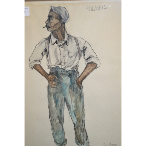 1465 - Sue Blane, two costume designs for the 1986 Glyndebourne production of Porgy and Bess, 40 x 47.5cm a... 