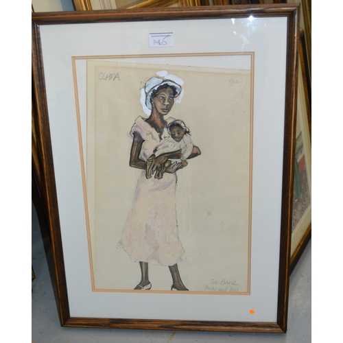 1465 - Sue Blane, two costume designs for the 1986 Glyndebourne production of Porgy and Bess, 40 x 47.5cm a... 