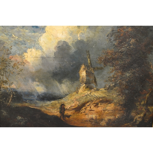 1519 - Circle of John Crome, oil on panel, ' The Old Mill ', 52.5. x 65.5cm, gilt framed